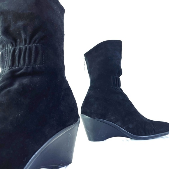 AQUATALIA BLACK LEATHER BOOTS ANKLE WINTER BOOTS PLATFORM MADE IN  ITALY 7.5 - Picture 8 of 13